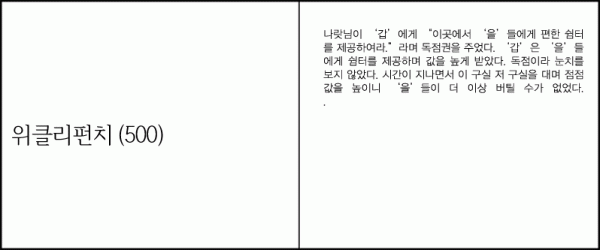 위클리펀치(500) 비싼 기숙사 이야기